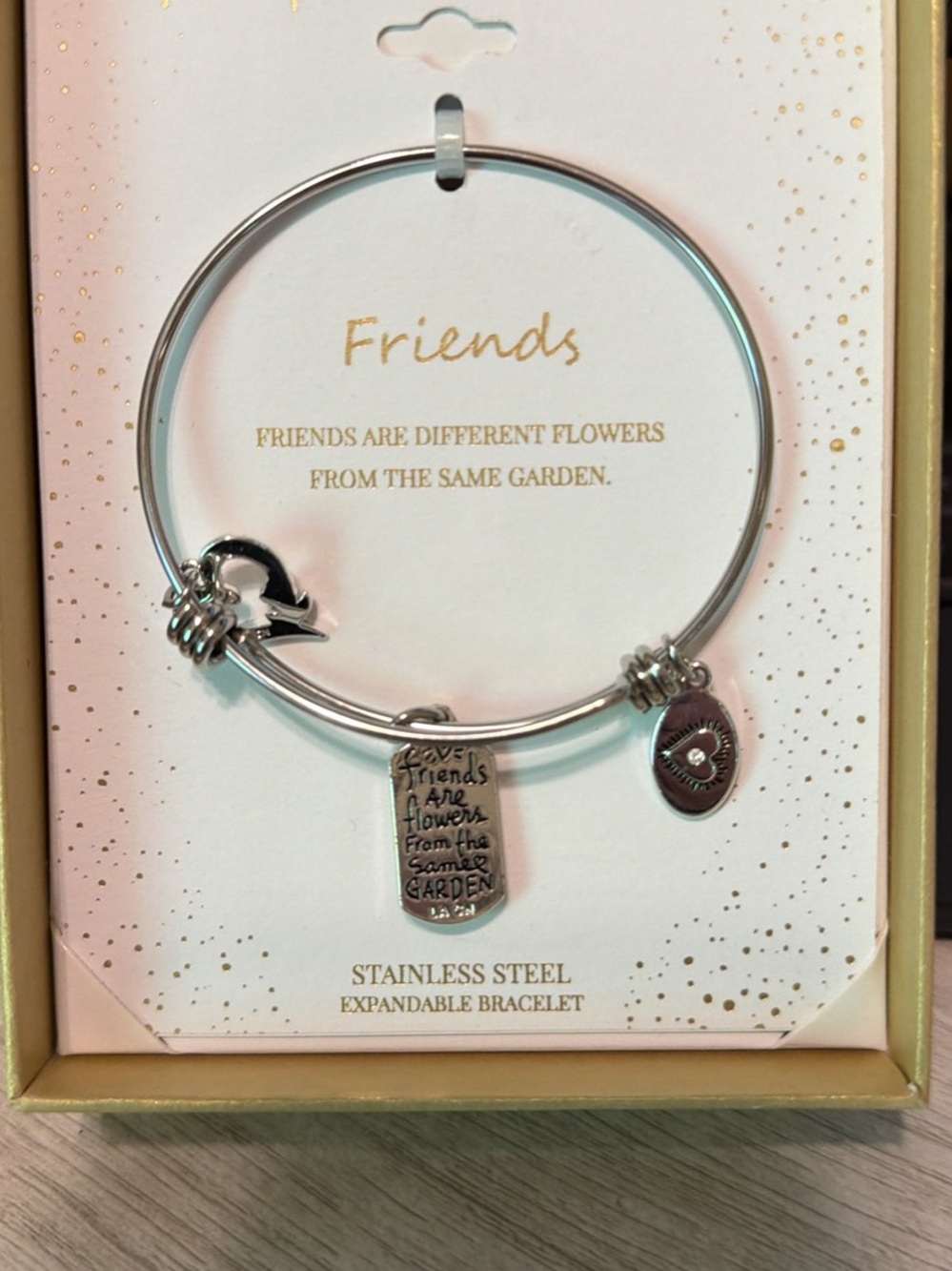 Stainless Steel Friends Silver Expandable Bracelet